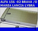 FILTR KABINY PRZECIWPYŁKOWY WĘGLOWY ALFA ROMEO 156 -02 FIAT BRAVA -O MAREA IDEA LANCIA LYBRA