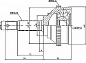 PRZEGUB ZEWNATRZNY OD KOŁA HYUNDAI ELANTRA 01- LANTRA 95-00 COUPE 01- MATRIX 04-10  25/25FI51-89,5 +44ABS  