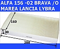 FILTR KABINY PRZECIWPYŁKOWY ALFA ROMEO 156 -02 FIAT BRAVA -O MAREA IDEA LANCIA LYBRA